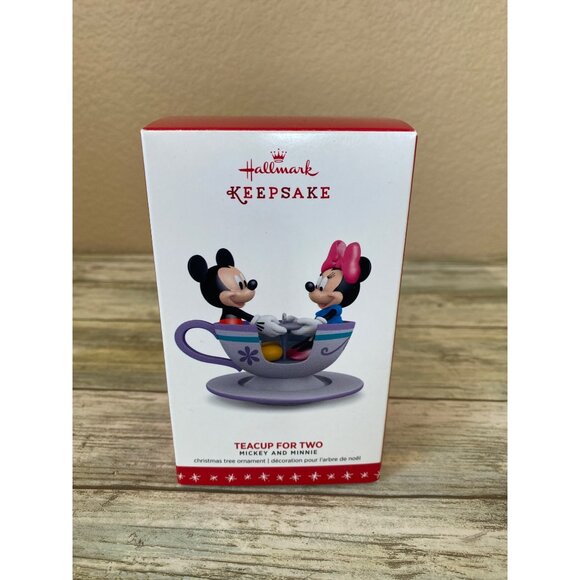 Hallmark Keepsake 2016 Teacup for Two Mickey & Minnie Ornament Disney Christmas - Picture 2 of 13